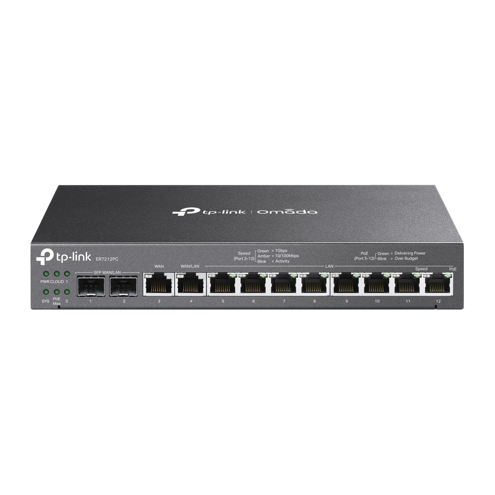 TP-Link ER7212PC Omada 3-in-1 Gigabit VPN Router | Dual-Core CPU, Up to 4× WAN Ethernet Ports, 110W PoE Budget TP-Link ER7212PC Omada 3-in-1 Gigabit VPN Router | Dual-Core CPU, Up to 4× WAN Ethernet Ports, 110W PoE Budget